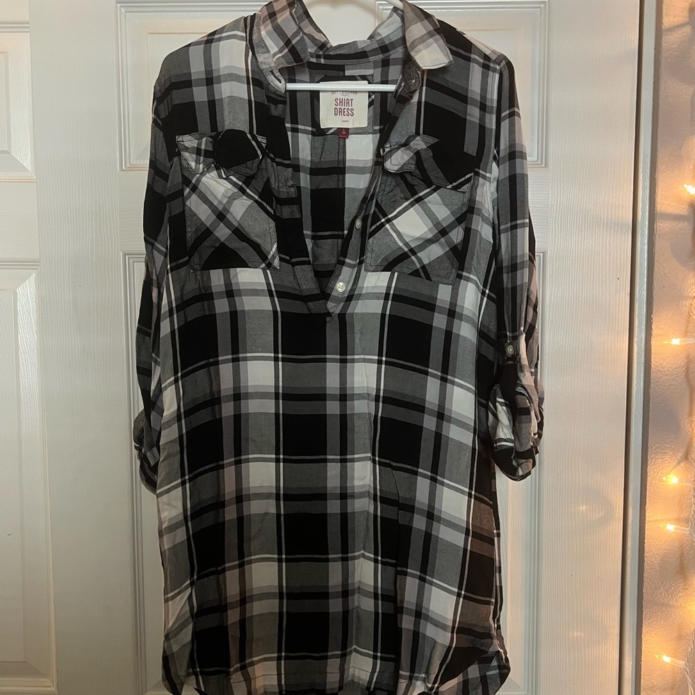 Flannel shirt dress
